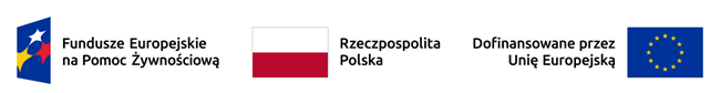 Fundusze Europejskie na Pomoc Żywnościową, Rzeczpospolita Polska, Dofinansowano przez unię Europejską,