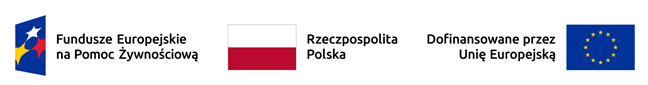 Fundusze Europejskie na Pomoc Żywnościową, Rzeczpospolita Polska, Dofinansowano przez unię Europejską,